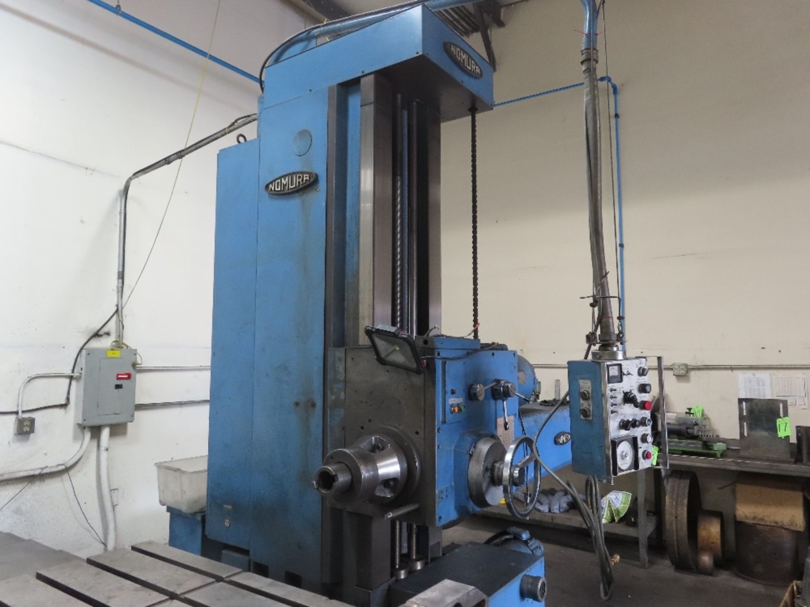 4" Nomura #B-100BT-2SP, horizontal boring mill, 39" X, 53" Y, 20 HP, 1200 RPM, 78.7"x48"tbl., 26.5"spdl table - Image 6