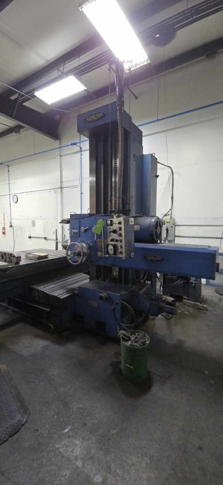 4" Nomura #B-100BT-2SP, horizontal boring mill, 39" X, 53" Y, 20 HP, 1200 RPM, 78.7"x48"tbl., 26.5"spdl table - Image 7