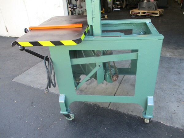 8.5" x 14.5" Roll-In #EF1459, gravity feed vertical band saw, casters - Image 4