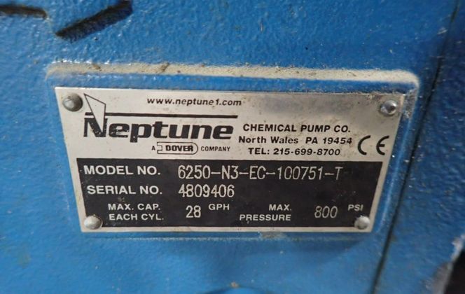 Neptune #6250-N3-EC-100751-T, Pump, 28 GPH, 800 psi, 120-240 V - Image 4