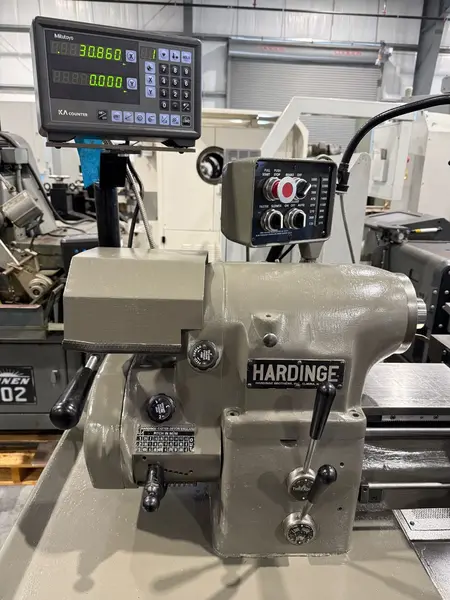 11" x 18" Hardinge #HLV-H, precision tool room lathe, 1.25" hole, Mitutoyo 2-Axis digital read out, 1988 - Image 7