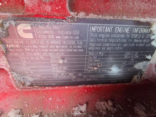 800 KW Cummins, diesel generator set, 347/600 Volts, 3-phase, 1220 HP @ 1800 RPM, QSK23-G7 NR2 engine, 2008 - Image 3