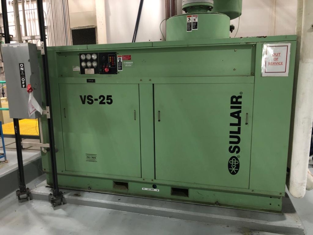 1340 cfm, Sullair #VS25-75 water cooled, rotary screw vacuum pump system, 480 V., 75 HP - Image 1
