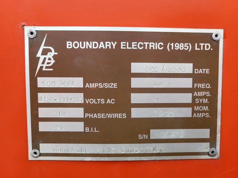 500 KVA 4160 Primary, 600Y/347 Secondary, Boundary Electric Pad-Mounted Substation Transformer, 2000 - Image 2