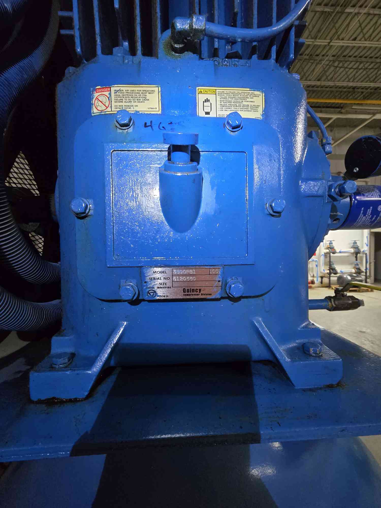 15 HP, Quincy #3500BB1, Air Compressor, Baldor Motor, 100 Gallon, 200 psi - Image 4