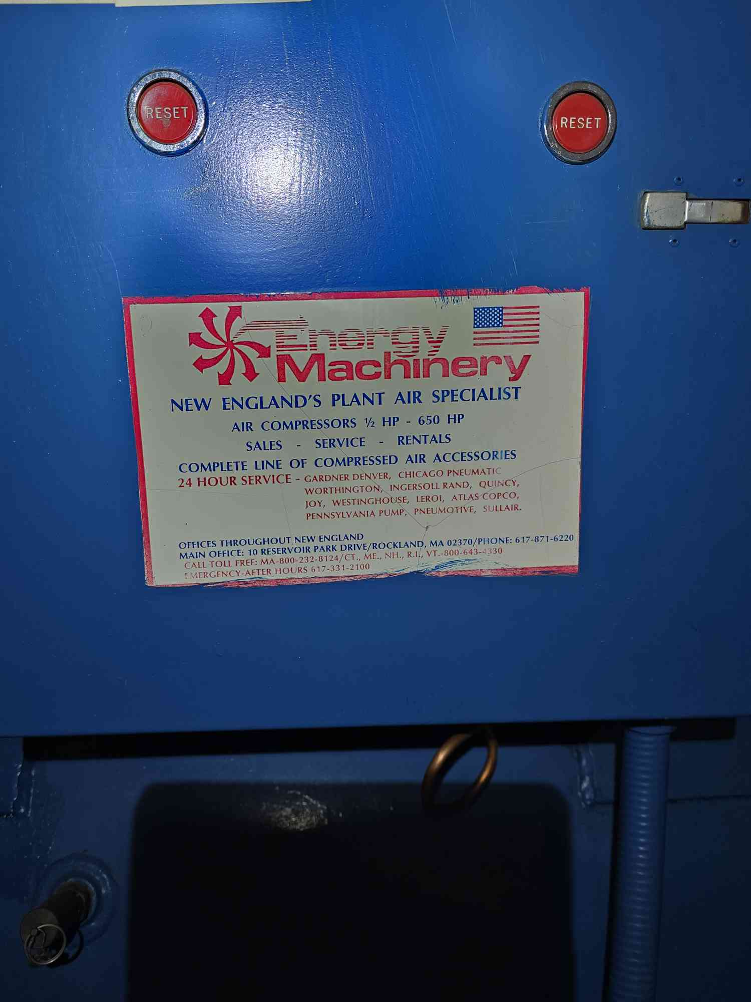 15 HP, Quincy #3500BB1, Air Compressor, Baldor Motor, 100 Gallon, 200 psi - Image 5
