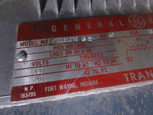 10 KVA 120/240 Primary,, General Electric, 1 Phase Transformer 9T21B1030G2 - Image 9