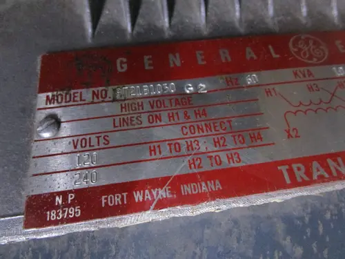 10 KVA 120/240 Primary,, General Electric, 1 Phase Transformer 9T21B1030G2 - Image 9
