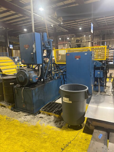 60" Red Bud / Red Bud Voss cut to length line, uncoiler, leveler, edge trimmer, feed, shear, stacker, 1999 - Image 4
