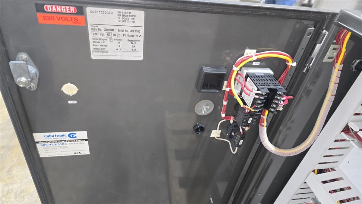 Colortronic Dryer #CDAA50/30M, hopper, Colotronic CD-1.70M CSL11 loader - Image 10