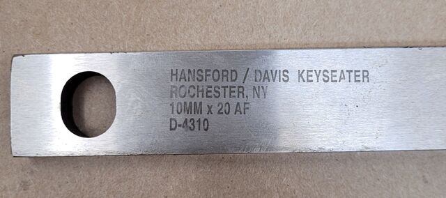 .39" x 20" Hansford Davis #D-4310, keyseater - Image 2