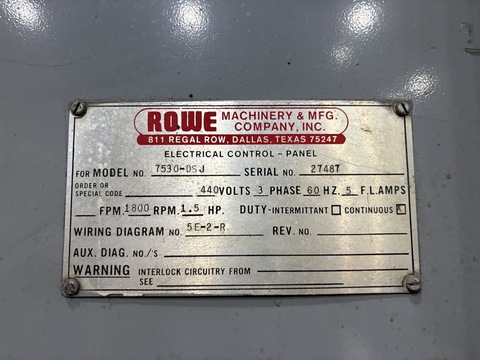 Rowe, Coil Equipment, Coil Straightener B-30, 0.065" max. thickness, Coil Line included, 440 Volt Electrical - Image 7