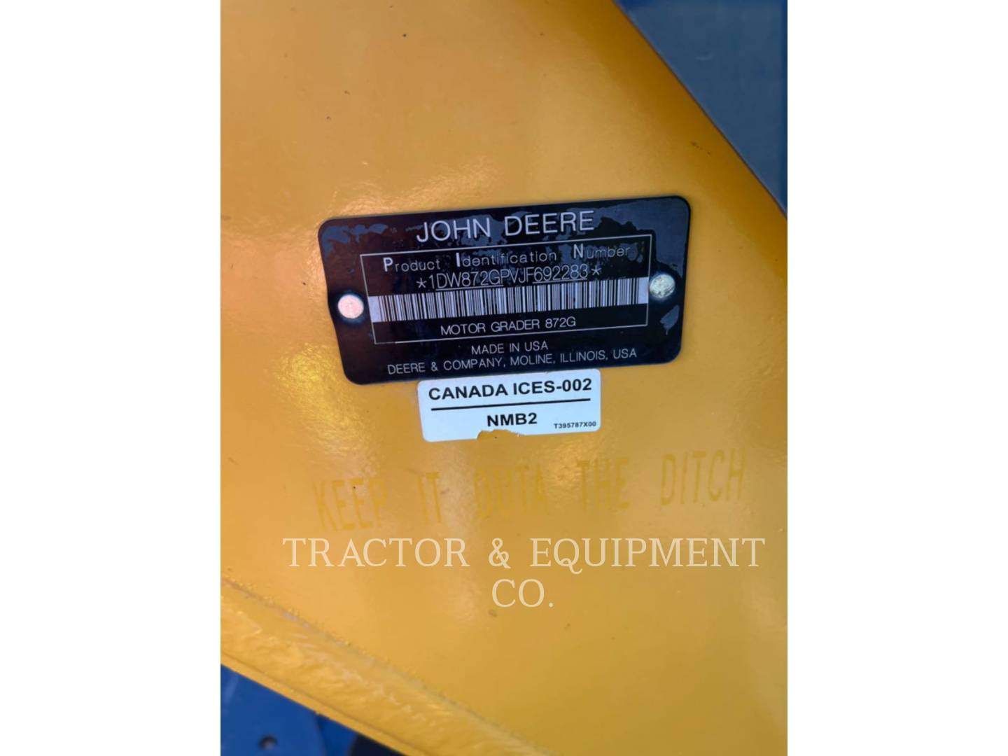 John Deere 872GP, Motor Grader, 7190 hours, S/N: 0JF692283, 2019 - Image 6