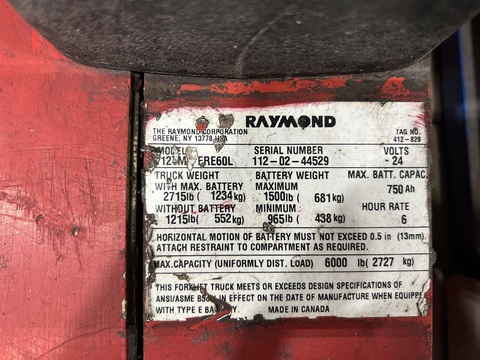 Raymond, Electric Pallet Jack w/ Charger, 6000 lb. capacity, 24 Volt - Image 8
