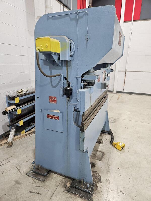 45 Ton, Chicago #56-A, mechanical press brake, 6' overall, 62" between housing, 3" stroke, 12" Shut Height - Image 3