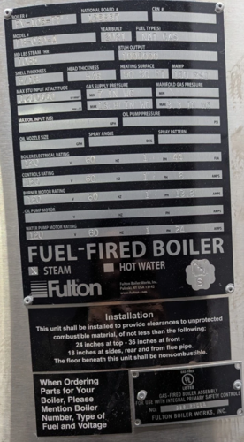 30 HP 150 PSI Fulton Classic #FB-030-A, Vertical Tubeless Steam Boiler, Natural gas, 1005000 BTUH, 1085 PPH - Image 2