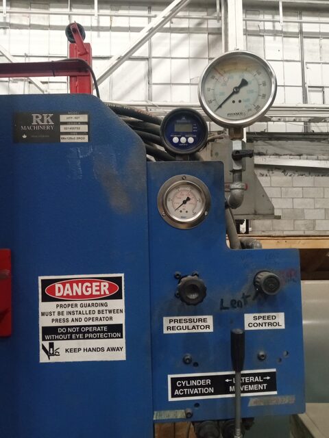 50 Ton, Hydraulic Press, 16" stroke, 72" x 36" bed, emergency stop button - Image 2