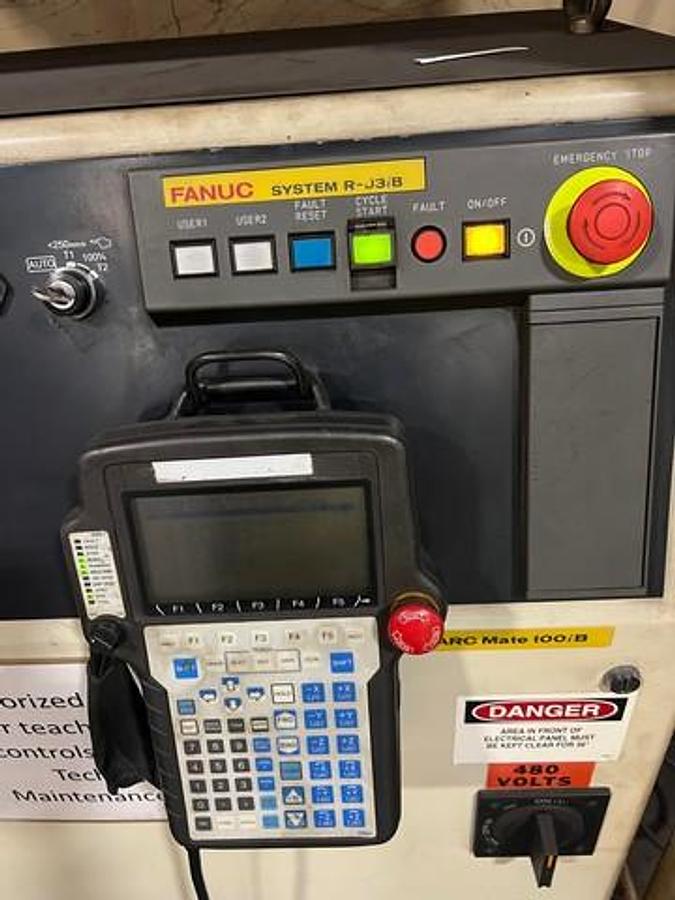 Fanuc, dual robotic welding cell, Fanuc ArcMate 100iB 6-Axis robot, Fanuc RJ3iB Control, teach pendant - Image 2