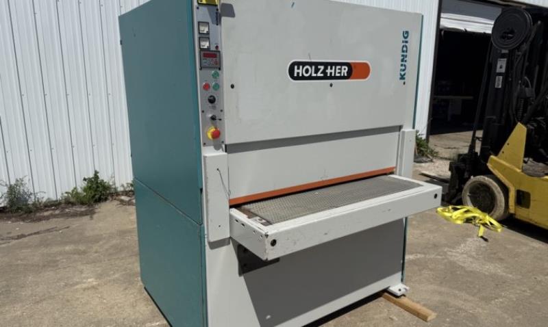 43" x 73" Kundig #Optiq-2-43, dual head wide belt sander, 6.25" diameter, 9-45 FPM, emergency stop button - Image 2