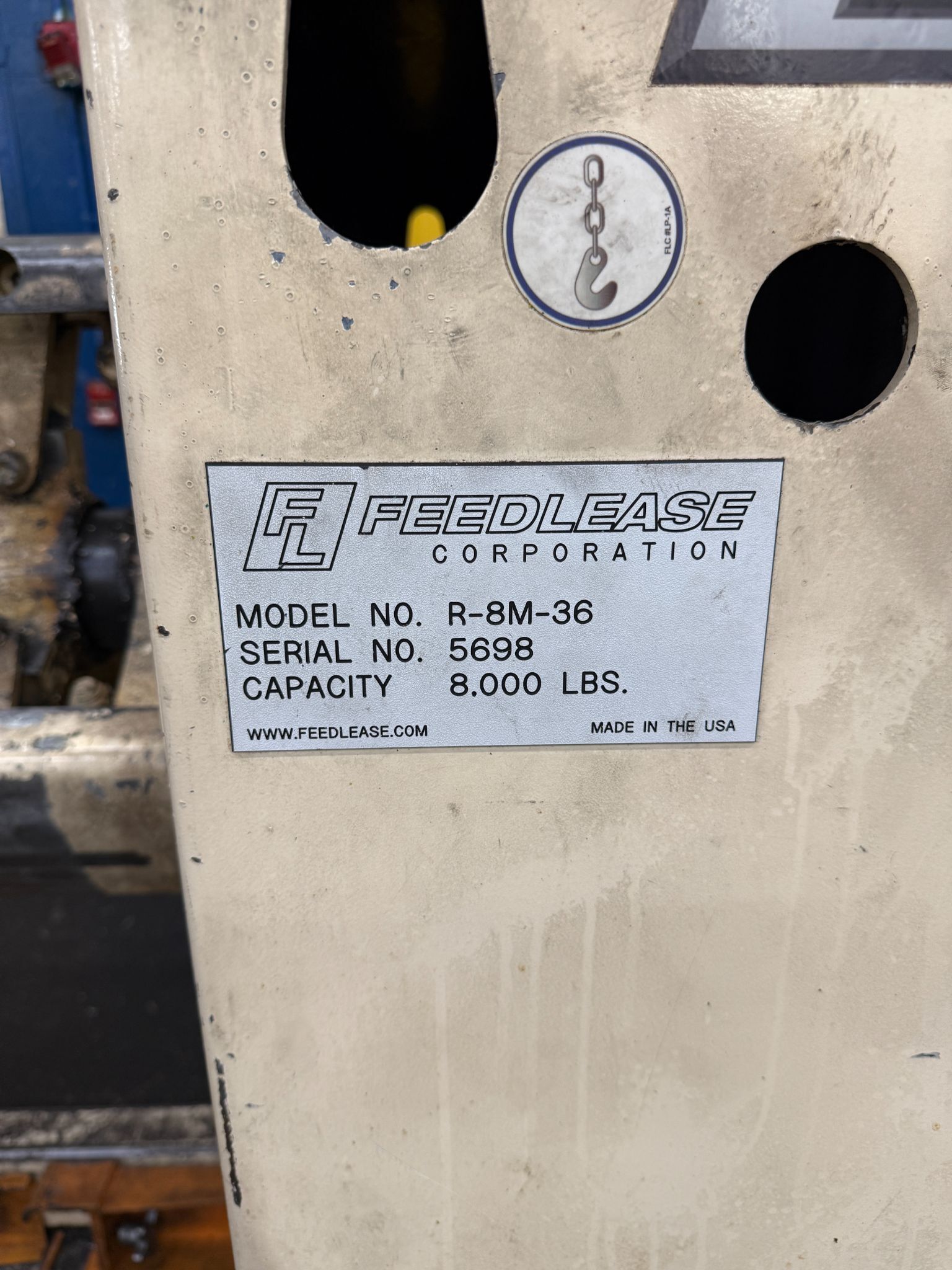 8000 lb. Feed-Lease #R-8M-36, coil reel, 36" width, 60" outside dimensions, 20"-24" ID - Image 5