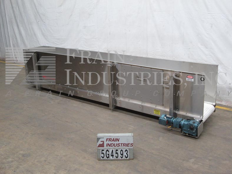 24" wide x 15' long, Kamflex #810, Stainless Steel live bottom accumulation trough, .75 HP drive, 30" high - Image 1