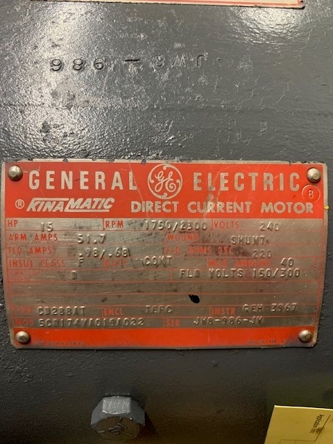 15 HP 1750/2300 RPM General Electric, Frame CD288AT, TEFC, 240 VA (2 available) - Image 3