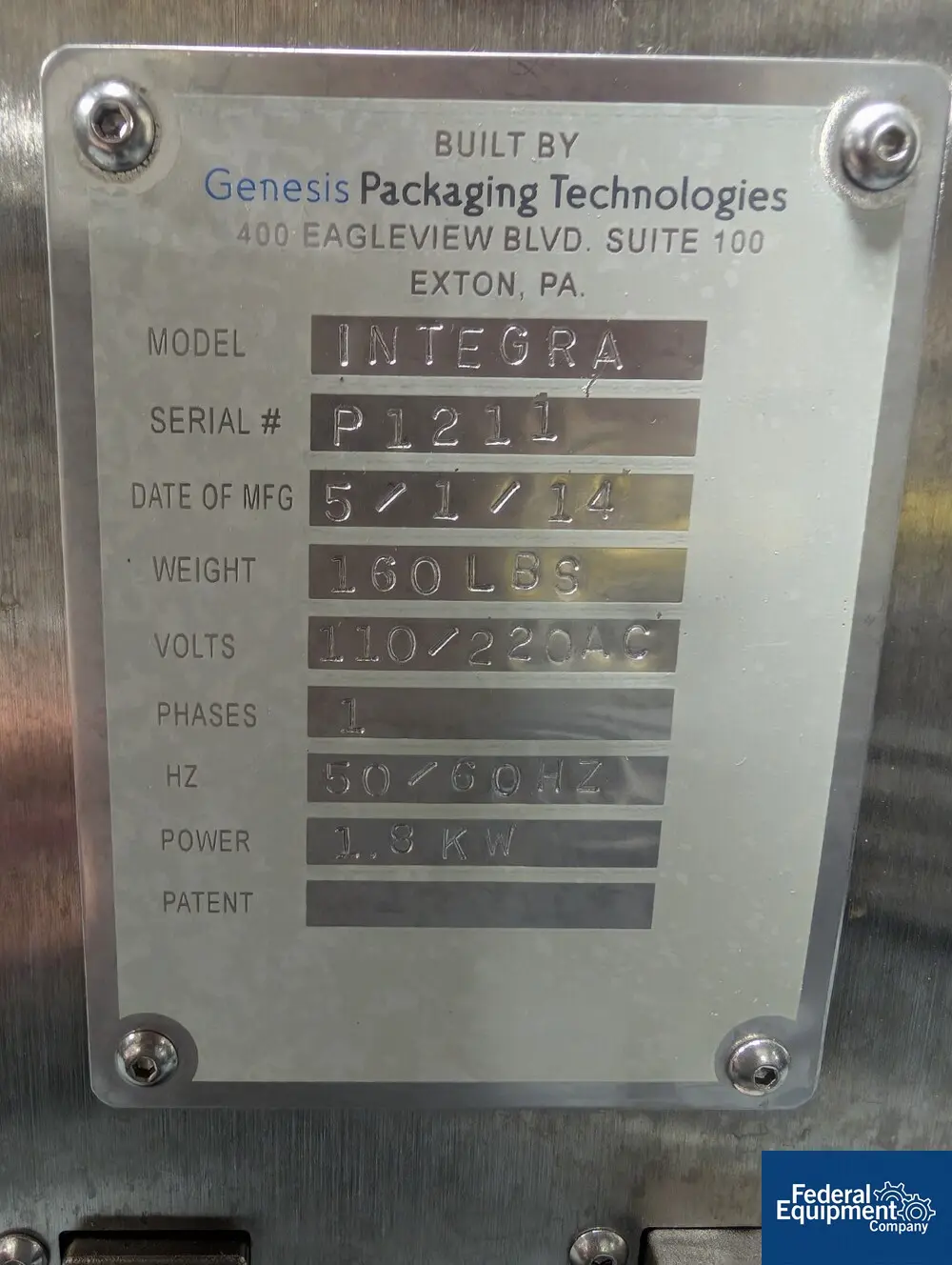 Genesis #Integra, Packaging Vial Crimper, 50mm diameter x 101mm H, 220 V., 1ph, 2014 - Image 3