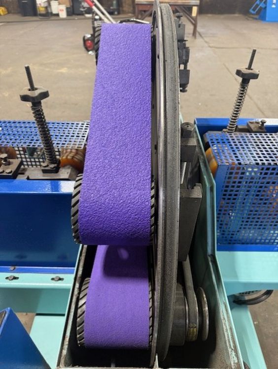 4.72" x 78.74" Brusa & Garboli #LT130, planetary orbital abrasive belt grinding & polishing machine with wet - Image 5