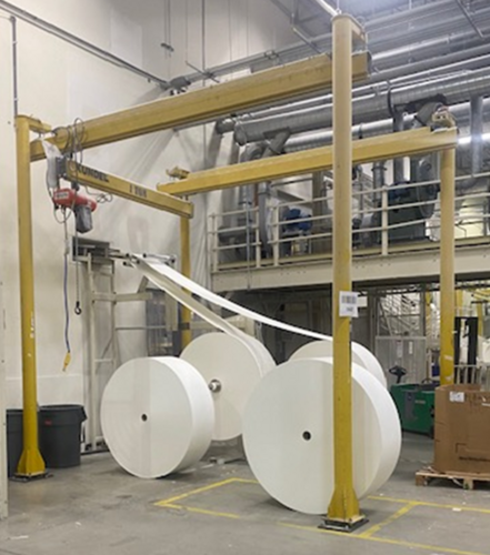 1 Ton, Kundel 1K-10x15, free standing Ergo crane with hoist, 4 supports, 15' runway, 10' bridge - Image 1
