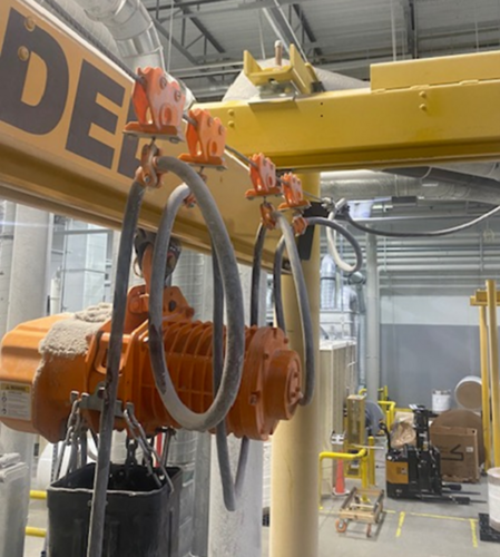 1 Ton, Kundel 1K-10x15, free standing Ergo crane with hoist, 4 supports, 15' runway, 10' bridge - Image 3