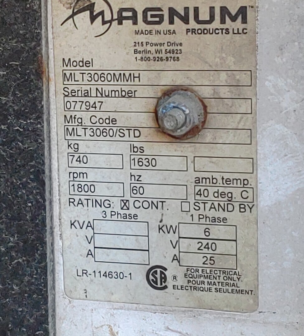 Magnum #MLT3060MMH, Light Tower, Diesel, 240 Volts, 8035 hours, 2007 - Image 2