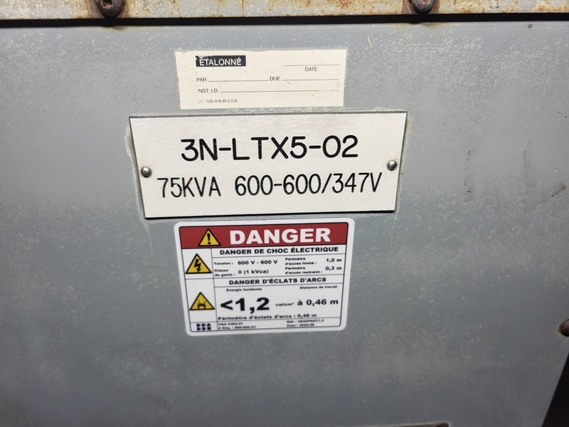 75 KVA 600 Primary, 600Y/347 Secondary, Delta CETC0075S001535, Dry Type Distribution Transformer, Nema 3R - Image 2