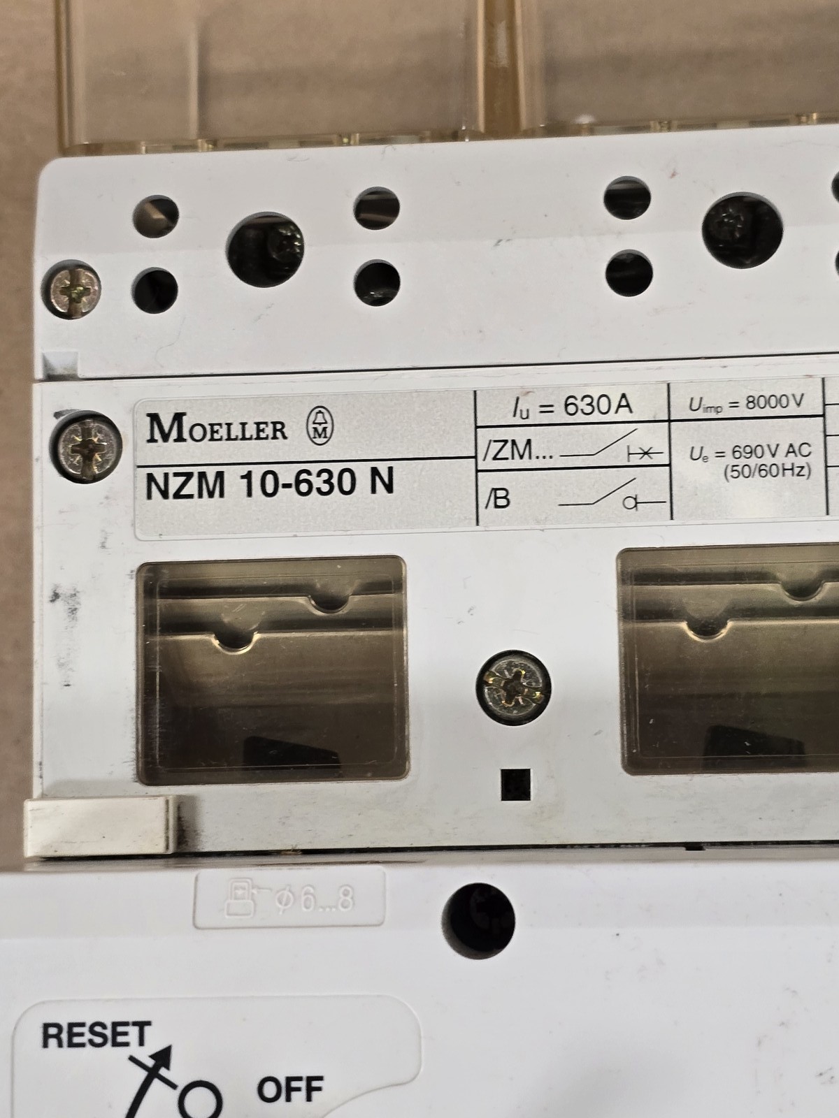 630 Amps, Moeller #NZM10-630N/ZM-630, Circuit Breaker Disconnector, 3P, 690 Volts, unused - Image 4