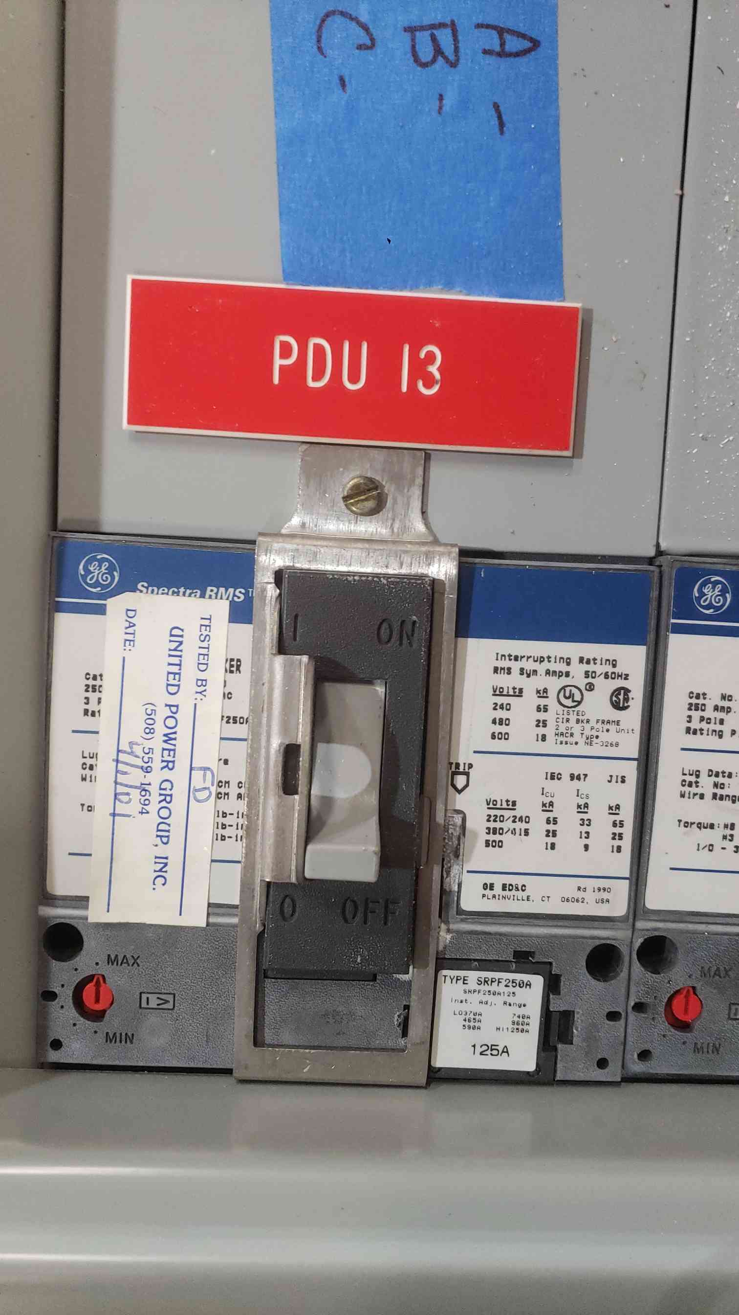 800 Amp. General Electric, Panelboard, 480/277 Volts, 3PH, 10 Breakers & Main - Image 5