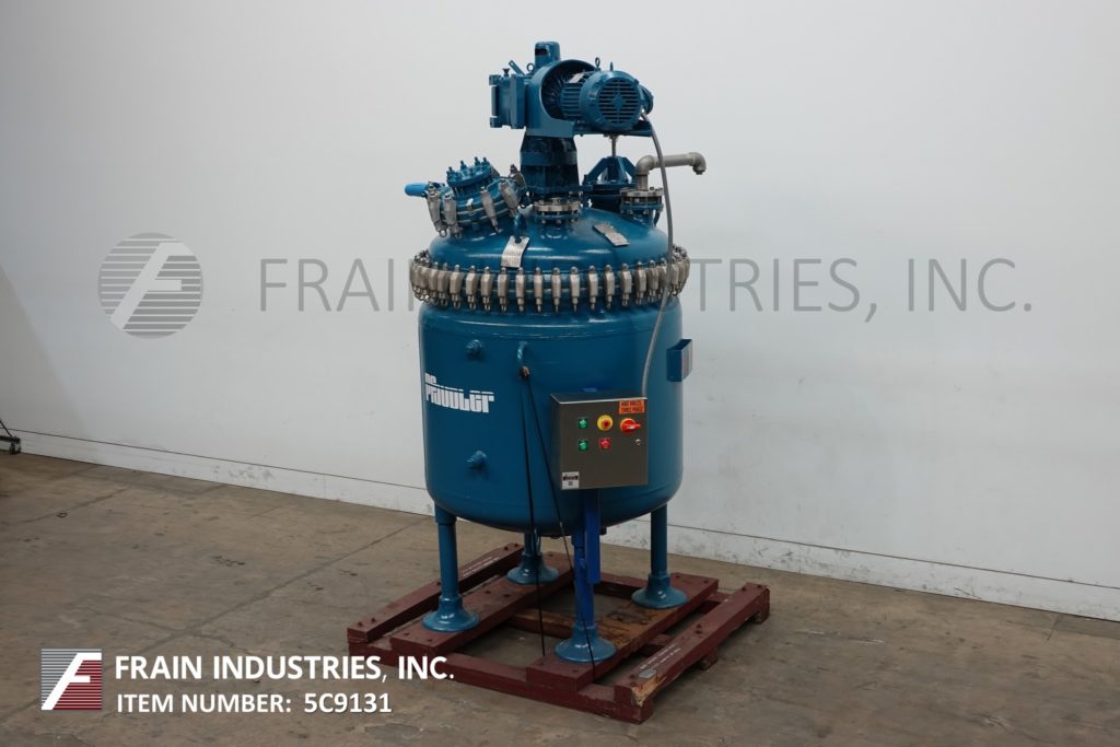 300 gallon Pfaudler Robbins Meyers, glass lined reactor, 100/90 psi, jacketed, clamped top head, dished bottom - Image 5