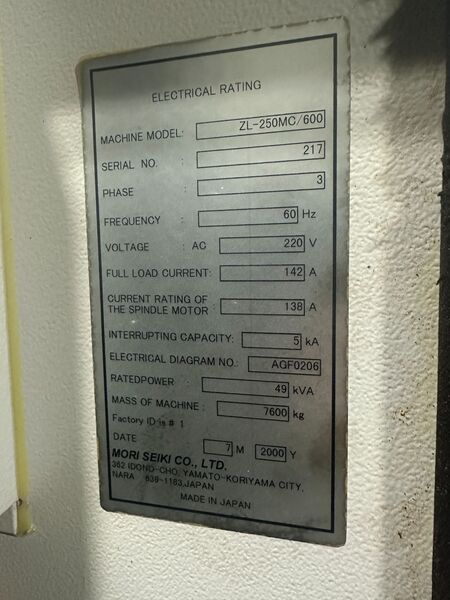 Mori Seiki #ZL-250-MC/600, 6-Axis, MSC-501 CNC, 27.6" swing, 15.4" max turning, 2.9" bar, 3500 RPM, 18 live - Image 9