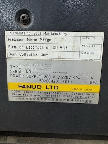 Amada #FO3015NT, Co2 laser, 4000 watt, 5' x 10', Flying Optic, 122.8"X, 61" Y, 7.87"Z,, 2008 - Image 3