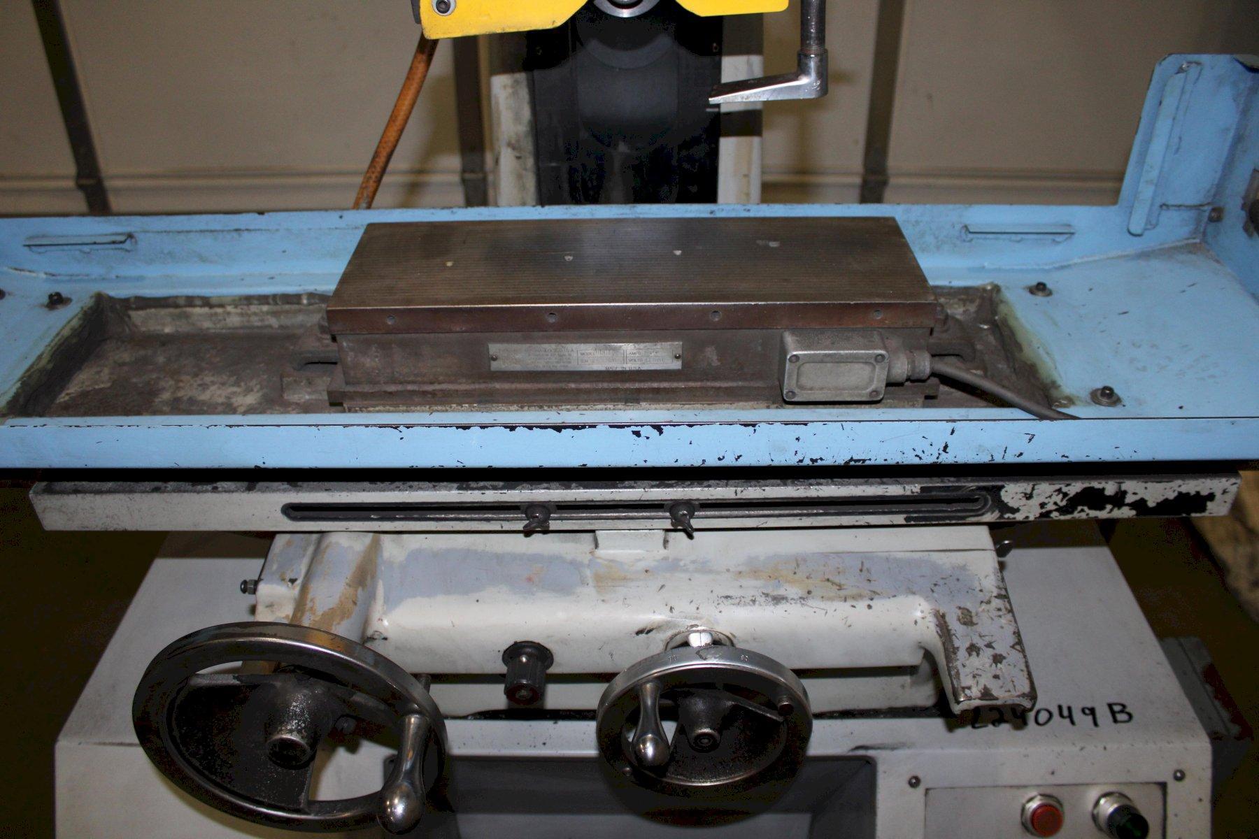 6" x 18" Harig, surface grinder, 8" x 1.25" x 1.25" wheel, hydraulic table, manual down feed, coolant - Image 4
