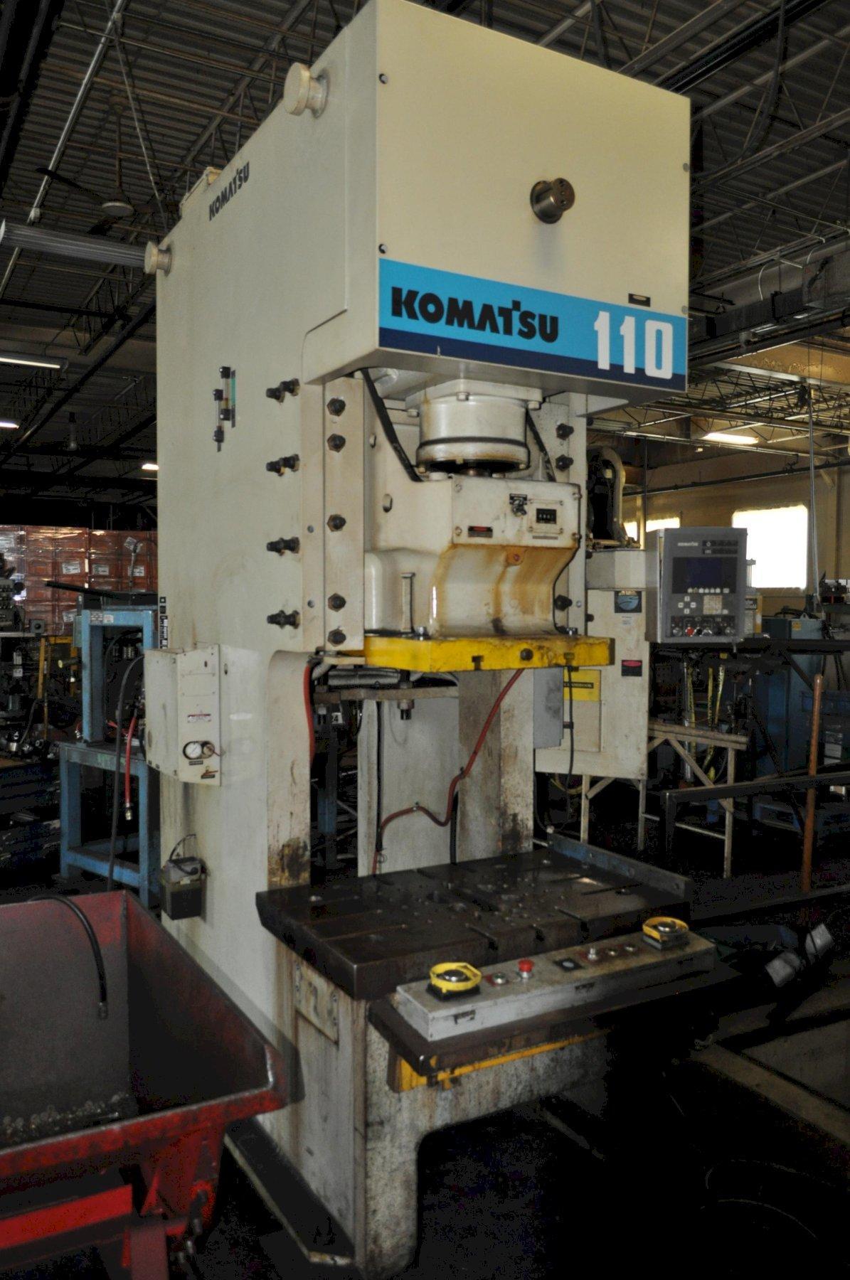 121 Ton, Komatsu #OBS 110 2L-VS-3, gap frame press, 7.87" stroke, 17.7"Shut Height, 3.94"ram adj., 32-65 SPM - Image 2