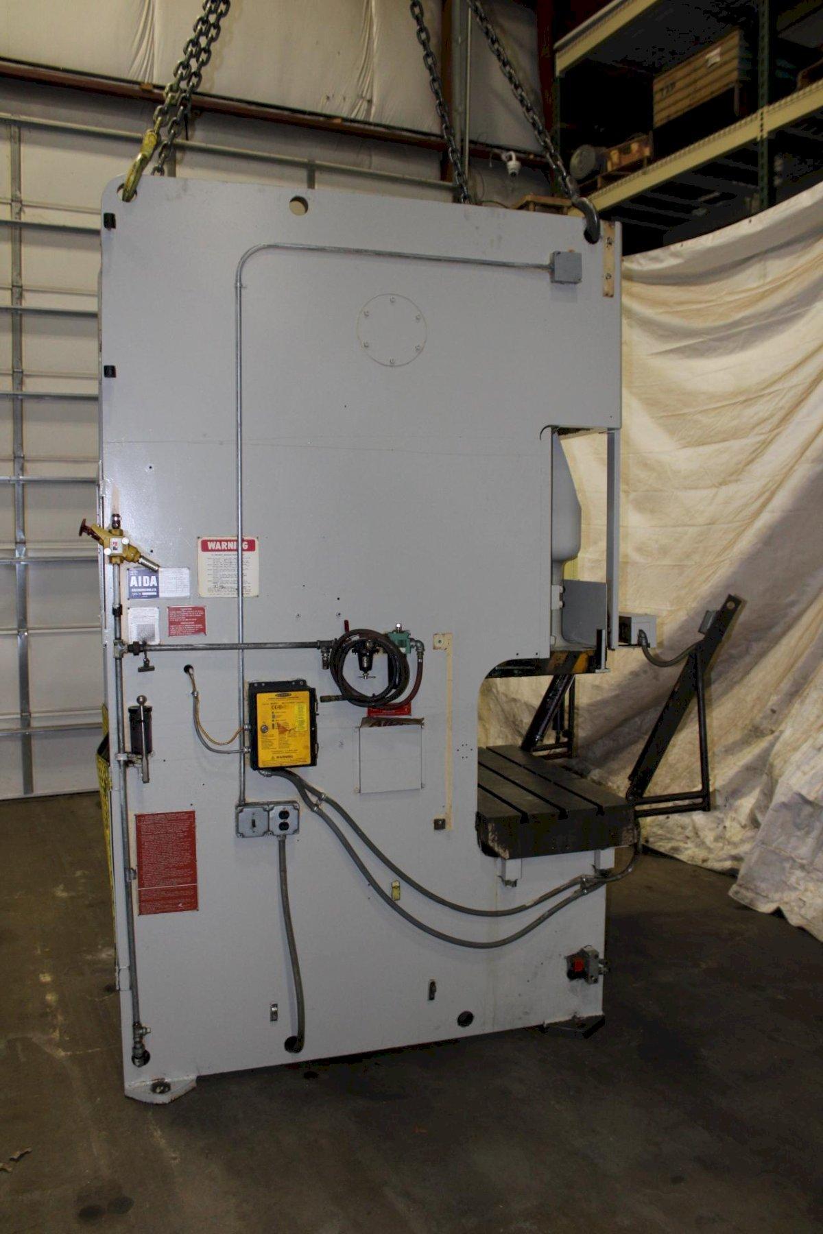 165 Ton, Aida #NC1-150(1), single crank gap frame press, 5.11" stroke, 13.77"Shut Height, 3.93"ram adj. - Image 4