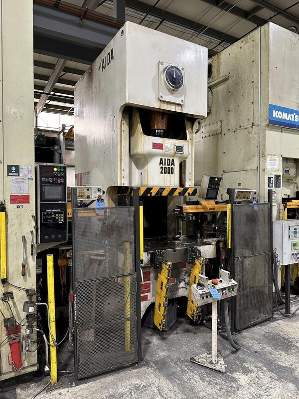 220 Ton, Aida #NC1-2000(2), single crank gap frame press, 9.84" stroke, 17.72"Shut Height, 4.33"ram adj. - Image 3