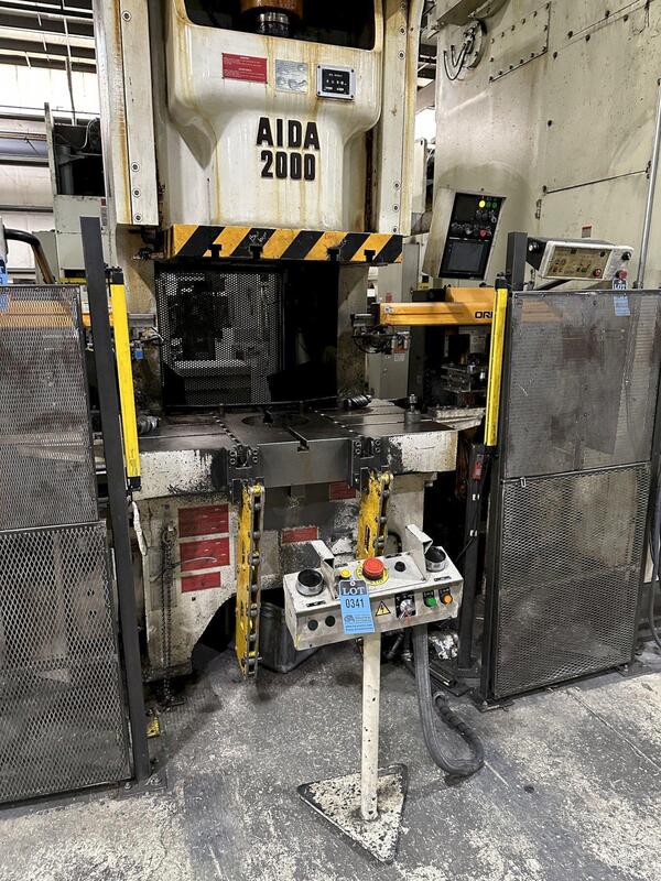 220 Ton, Aida #NC1-2000(2), single crank gap frame press, 9.84" stroke, 17.72"Shut Height, 4.33"ram adj. - Image 6