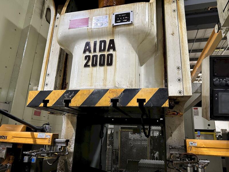 220 Ton, Aida #NC1-2000(2), single crank gap frame press, 9.84" stroke, 17.72"Shut Height, 4.33"ram adj. - Image 10