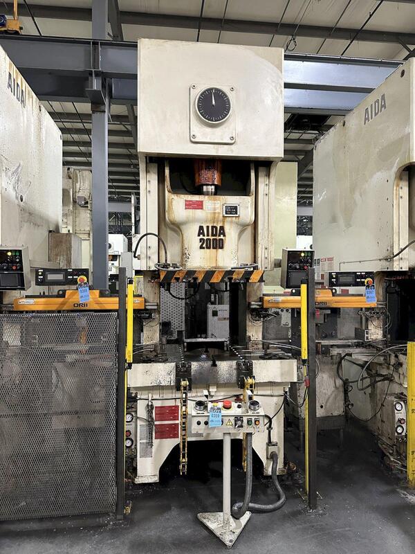 220 Ton, Aida #NC1-2000(2), single crank gap frame press, 9.84" stroke, 17.72"Shut Height, 4.33"ram adj. - Image 2