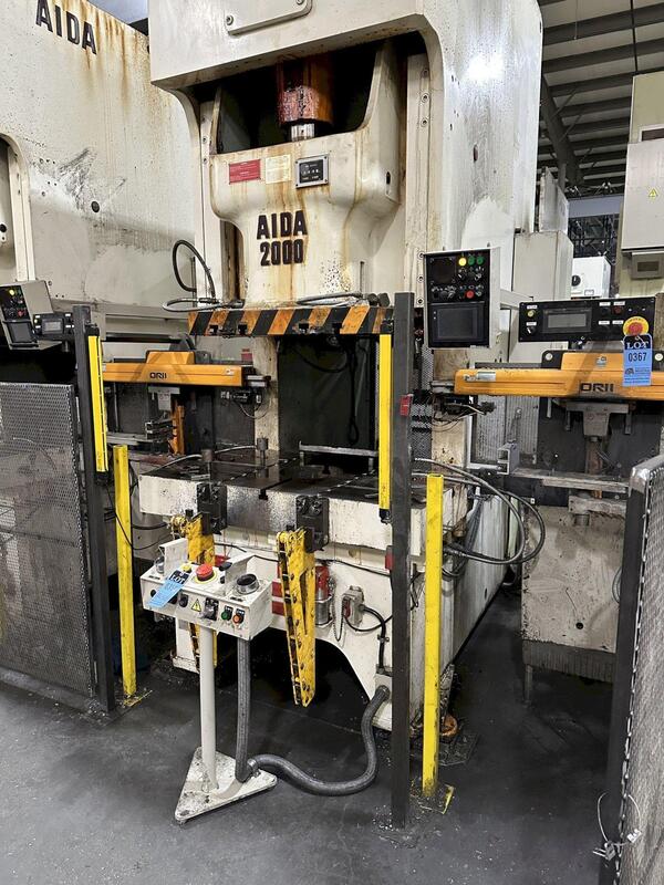 220 Ton, Aida #NC1-2000(2), single crank gap frame press, 9.84" stroke, 17.72"Shut Height, 4.33"ram adj. - Image 8