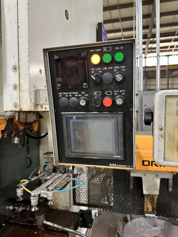 220 Ton, Aida #NC1-2000(2), single crank gap frame press, 9.84" stroke, 17.72"Shut Height, 4.33"ram adj. - Image 8