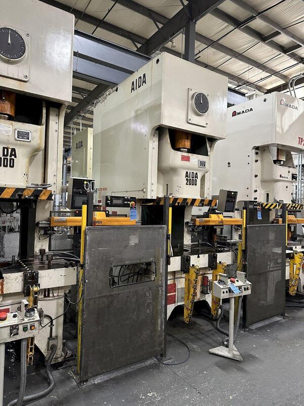 220 Ton, Aida #NC1-2000(2), single crank gap frame press, 9.84" stroke, 17.72"Shut Height, 4.33"ram adj. - Image 1