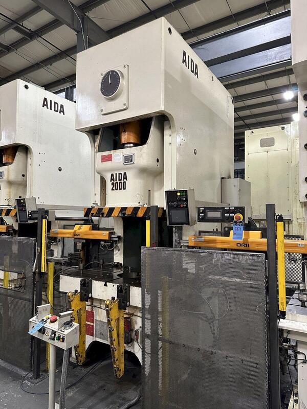 220 Ton, Aida #NC1-2000(2), single crank gap frame press, 9.84" stroke, 17.72"Shut Height, 4.33"ram adj. - Image 2