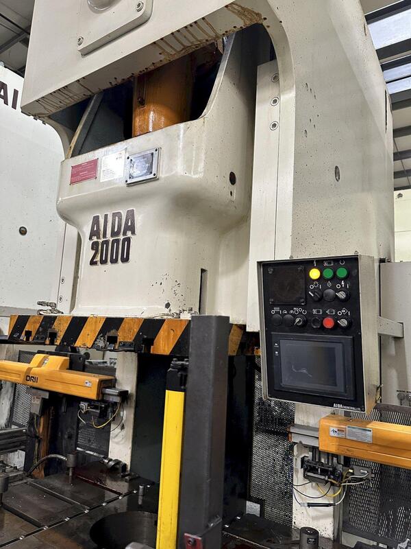 220 Ton, Aida #NC1-2000(2), single crank gap frame press, 9.84" stroke, 17.72"Shut Height, 4.33"ram adj. - Image 3