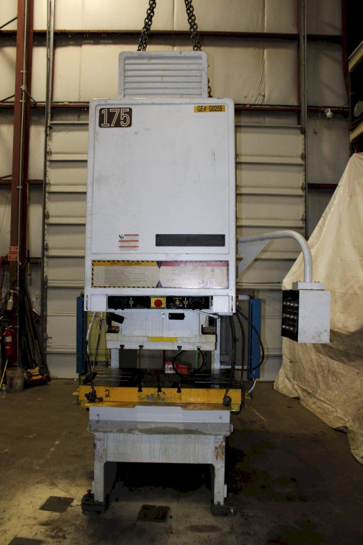 175 Ton, Cincinnati #OBS-175, hydraulic press, 10" stroke, 22" daylight, 50" x30" bed, foot pedal - Image 2